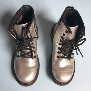 Kids Silver Dr. Martens Boots